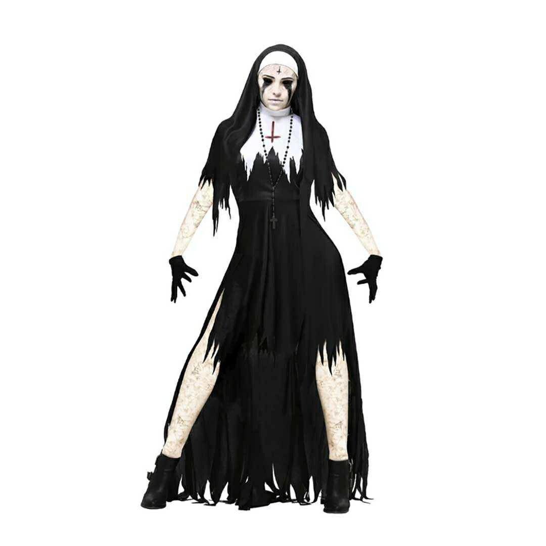 仮装 | ハロウィン修道女コスプレセット - ゴシック風レディース衣装