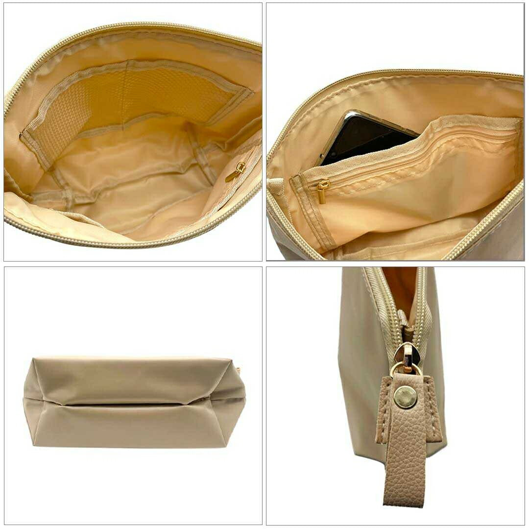 バッグ | ベージュ ファスナー付きバッグインバッグ - 通勤・通学・アウトドア対応