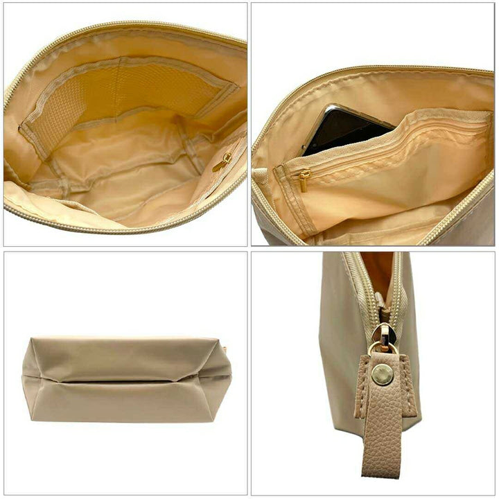 バッグ | ベージュ ファスナー付きバッグインバッグ - 通勤・通学・アウトドア対応