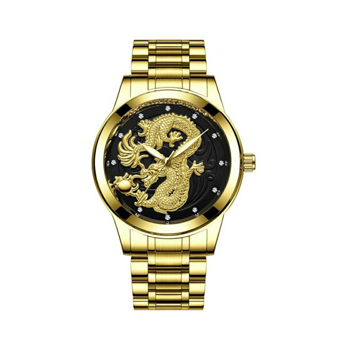 腕時計 | ゴールドドラゴン腕時計 - 開運金運デザイン