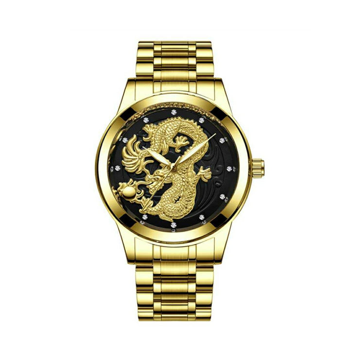 腕時計 | ゴールドドラゴン腕時計 - 開運金運デザイン