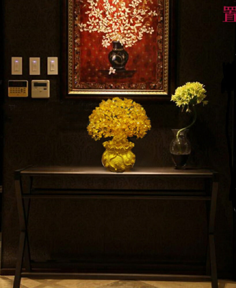 風水 インテリア | 超特大黄金木招財樹 シトリン天然石 置物 - 開運・金運上昇祈願