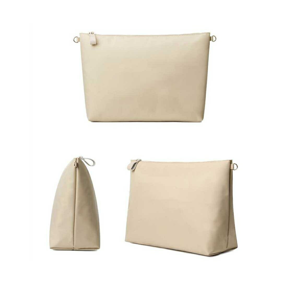 バッグ | ベージュ ファスナー付きバッグインバッグ - 通勤・通学・アウトドア対応