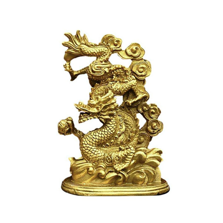 風水 インテリア | 風水 鳳凰と龍 ゴールド置物セット - 開運・金運向上