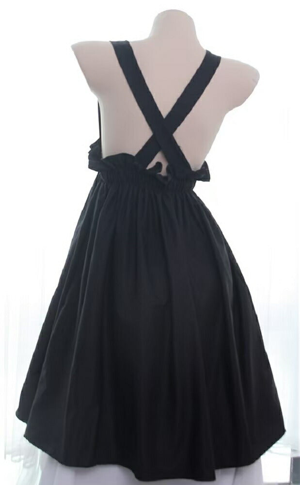 ボトムス 女性 | ブラック無地フレアサスペンダースカート