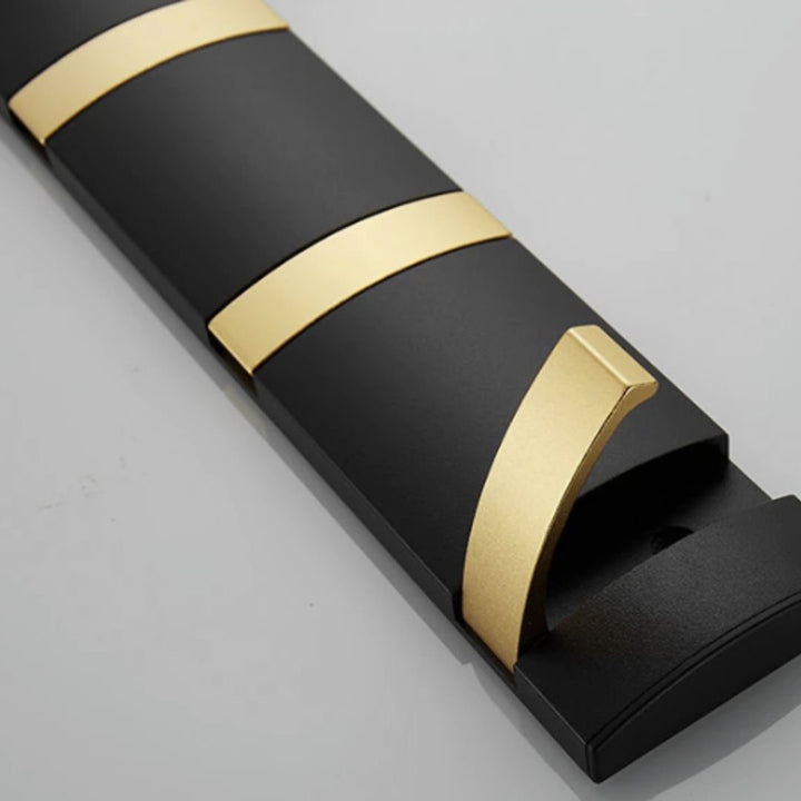 インテリア雑貨 その他 | ブラックゴールド 5連折りたたみウォールフック - キッチン・バスルーム用