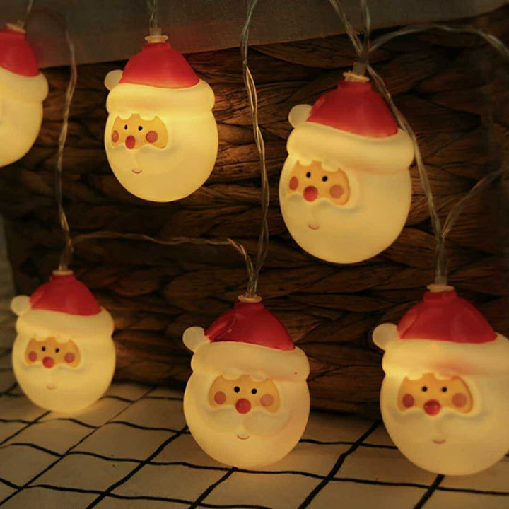 イベントグッズ | クリスマスLEDイルミネーションライト 丸型サンタor雪だるま 防水2m