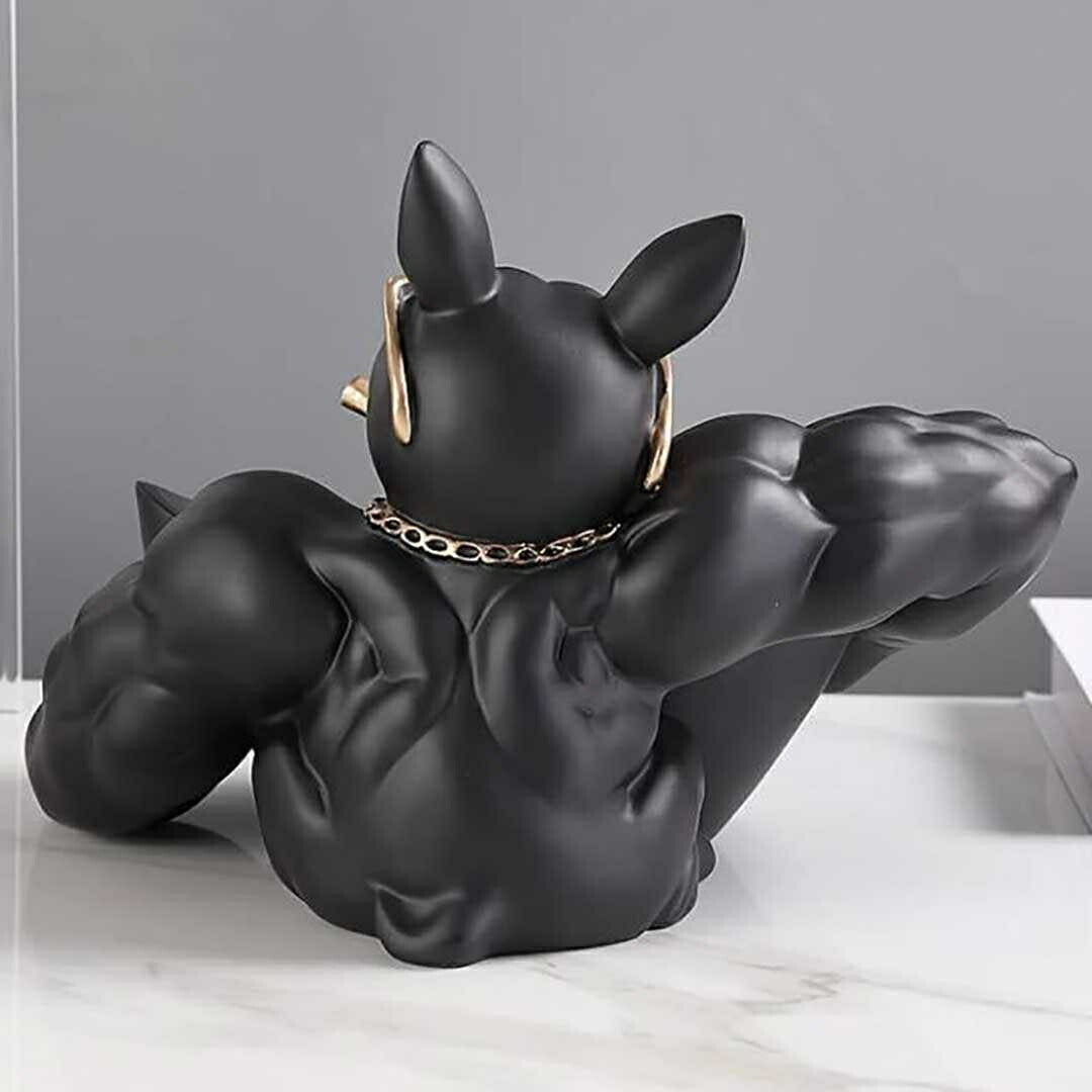 インテリア オブジェ | ブルドッグ置物 小物入れ・貯金箱 ブラックサングラス付き