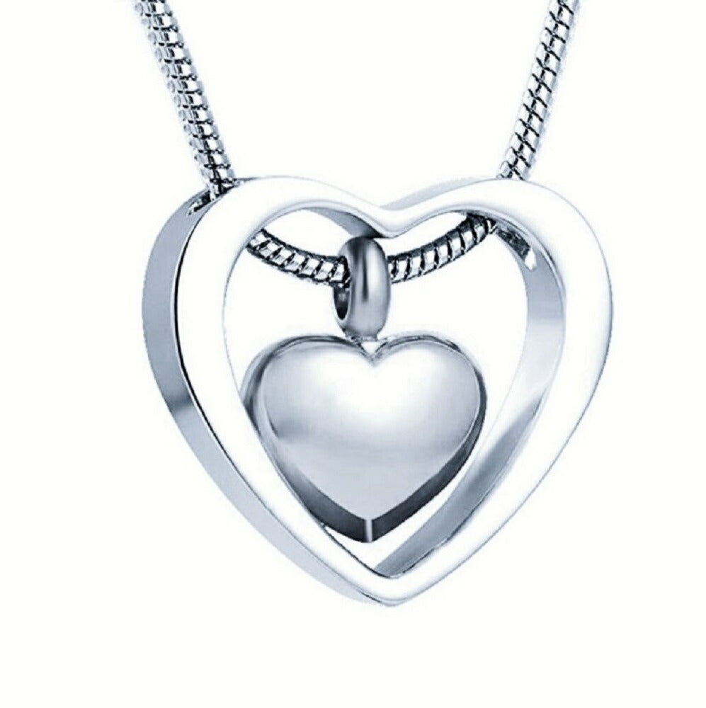 ネックレス | ダブルハート遺骨ネックレス ペット供養用ジュエリー