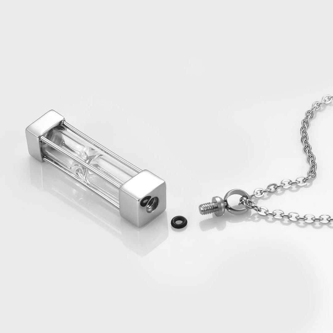 ネックレス | シルバー遺骨カプセルネックレス - ペット供養用