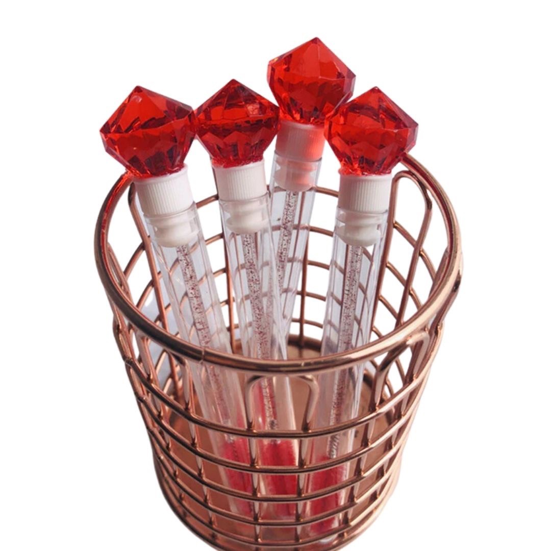 コスメティック | ダイヤモンドアイラッシュブラシ5本セット - 9色ピンククリアケース付き