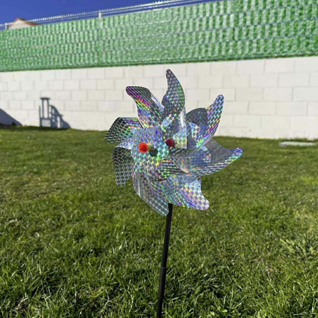 虫よけ 鳥よけ | レインボー反射風車 鳥よけ・カラス対策用 農業・家庭菜園向け