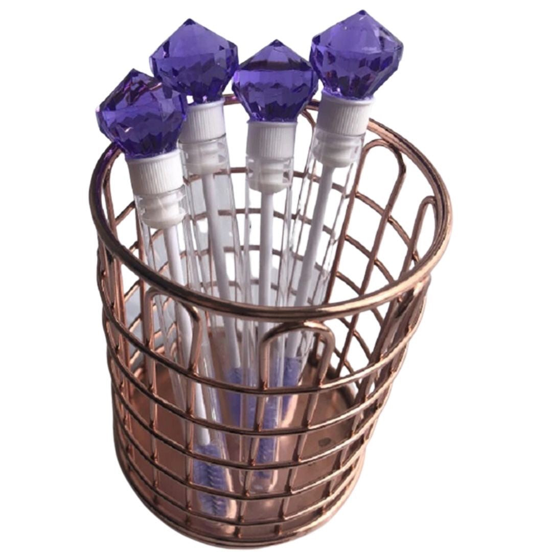 コスメティック | ダイヤモンドアイラッシュブラシ10本セット - 9色ピンククリアケース付き