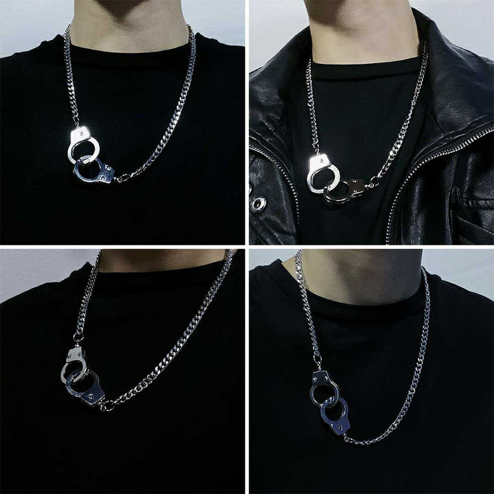 ネックレス | ユニセックス・ハンドカフス風ネックレス【ストリートファッション】