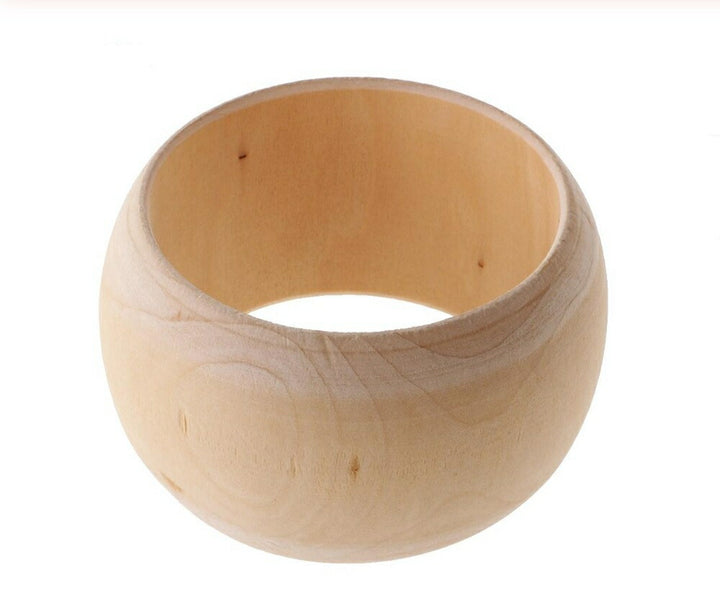 ブレスレット | 北欧風ナチュラルウッドバングル＆スクエアリングセット