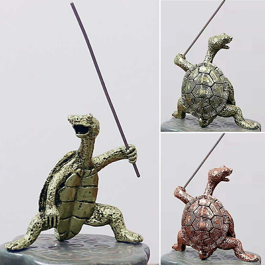 お香 | 荒ぶる亀のお香立て 選べる2カラー ブロンズゴールド