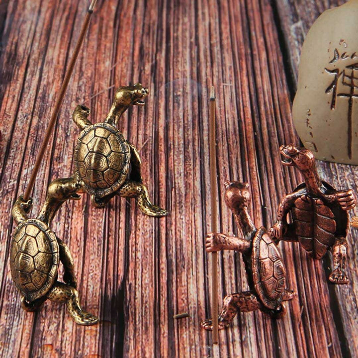 お香 | 荒ぶる亀のお香立て 選べる2カラー ブロンズゴールド