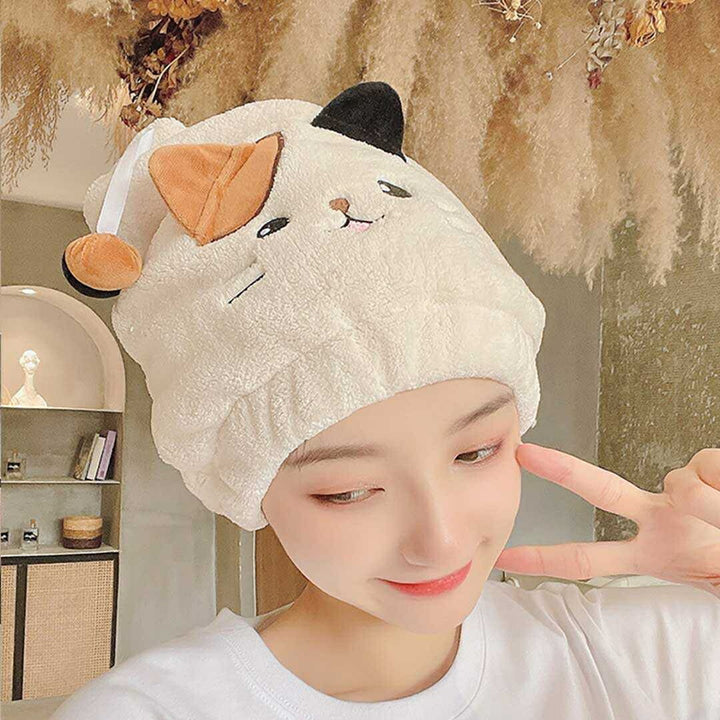 小物 その他 | 速乾ヘアタオル ミケネコデザイン ボタン付き固定