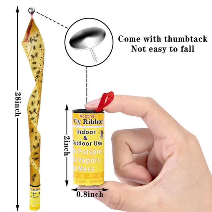 虫よけ 鳥よけ | 強力虫よけロールテープ12個セット - 黄色、室内外対応