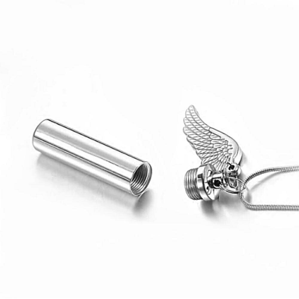 ネックレス | 遺骨カプセルネックレス「天使の羽根」ペット供養用