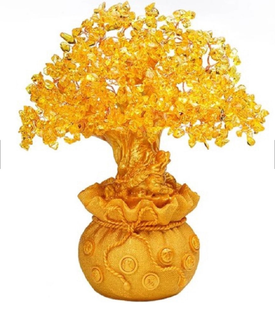 風水 インテリア | 超特大黄金木招財樹 シトリン天然石 置物 - 開運・金運上昇祈願