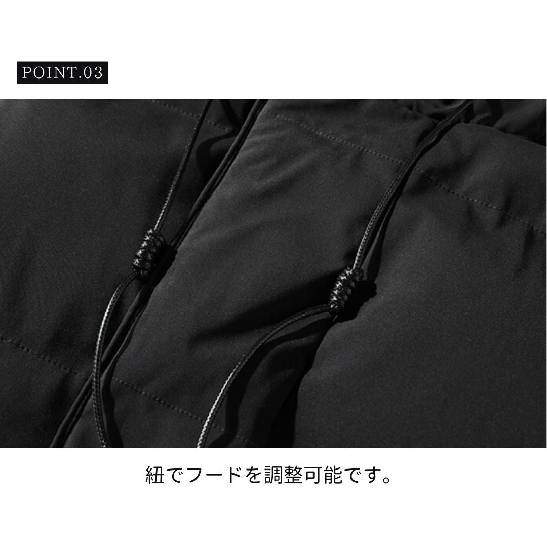 アウタージャケット 男性 | メンズ スタイリッシュ ロングダウンコート | 防寒・フード付き・3カラー