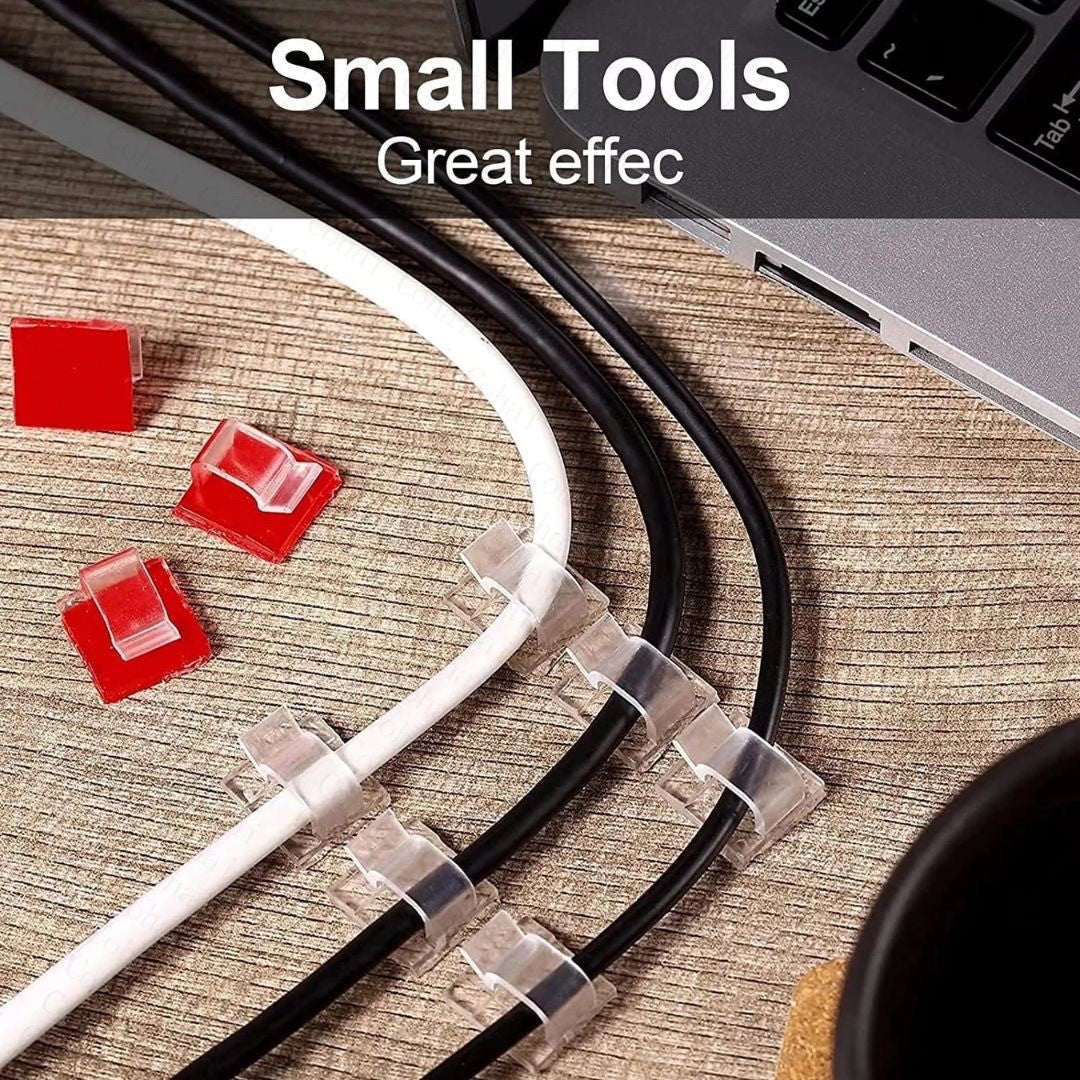 インテリア雑貨 その他 | レッド＆クリア20個入りコードクリップ・ケーブル固定用