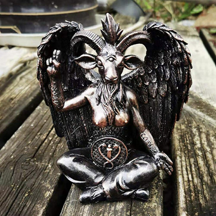 インテリア オブジェ | バフォメット座禅置物 - アンティーク風モダンインテリア