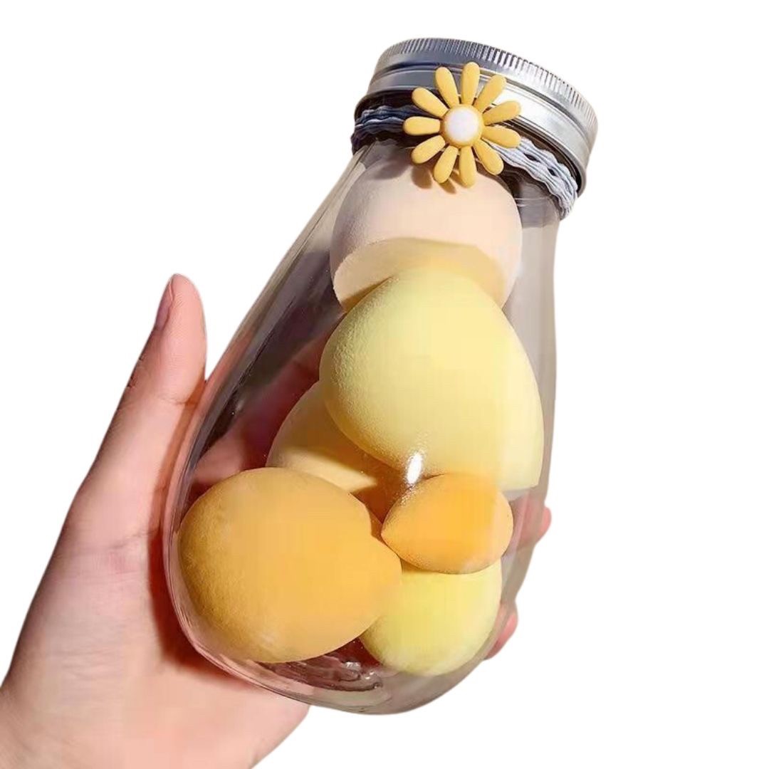 コスメティック | 選べる4カラー 水で膨らむメイクスポンジ6点セット（収納ボトル付き）