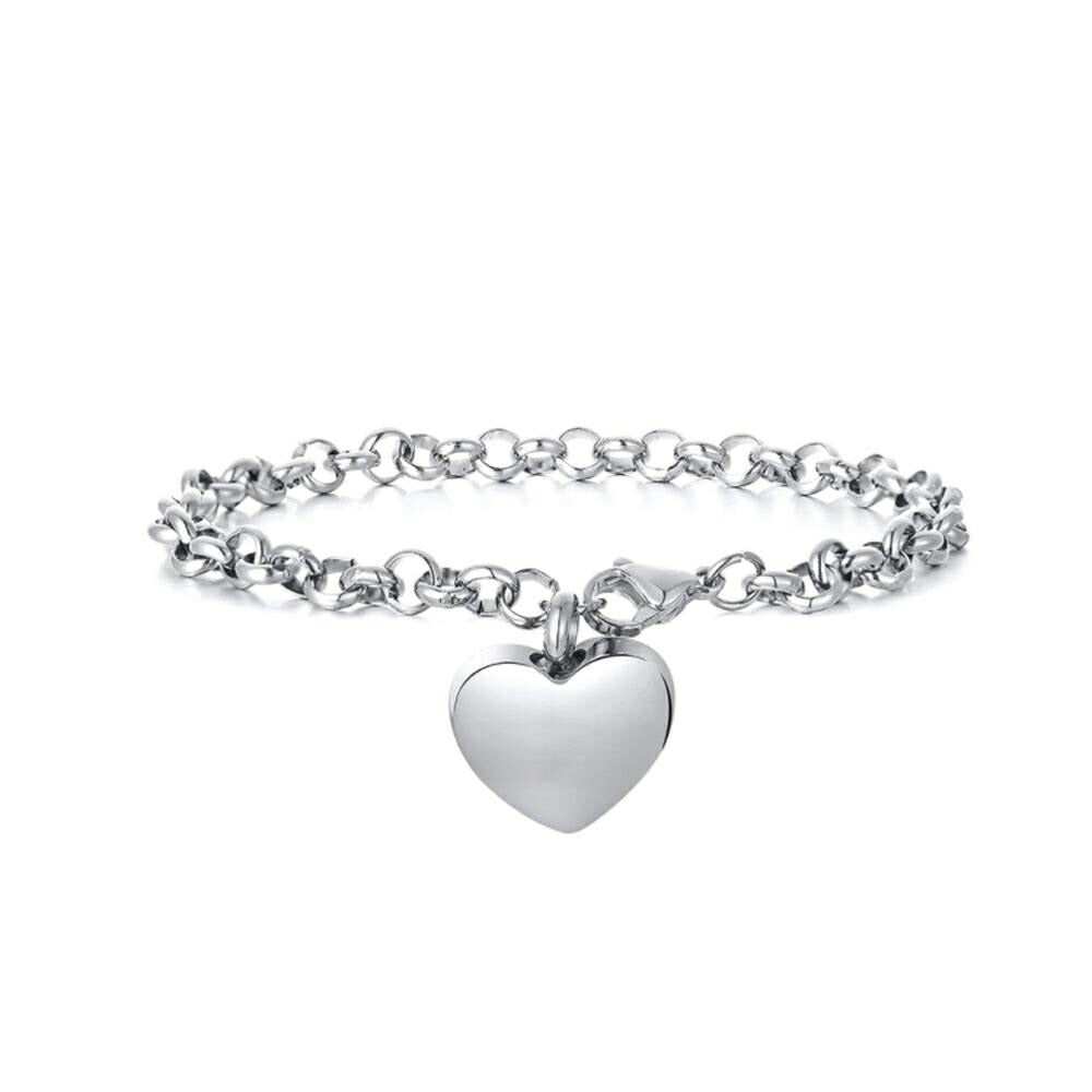 ブレスレット | シルバーハート遺骨カプセルブレスレット【ペット供養・メモリアル】