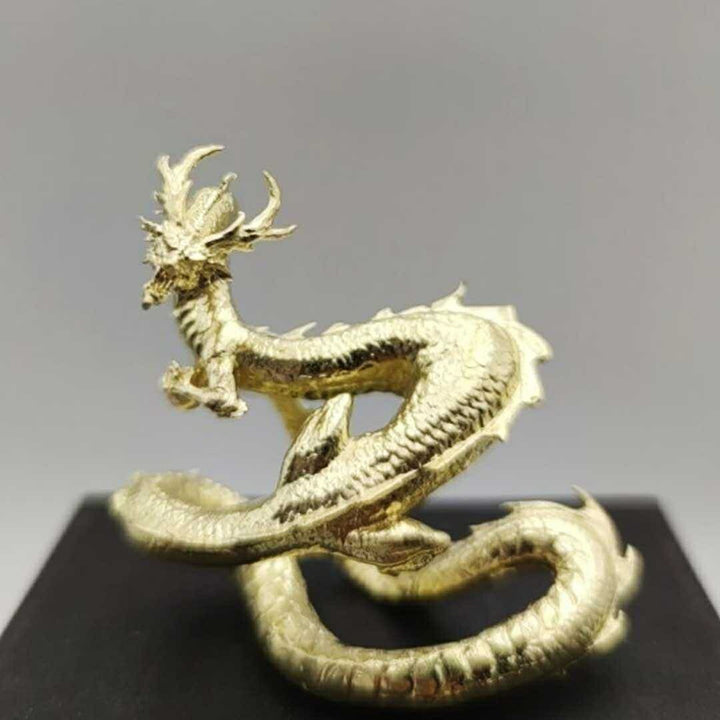 風水 インテリア | 金運風水龍 6cm 置物 - 開運祈願ゴールドドラゴン