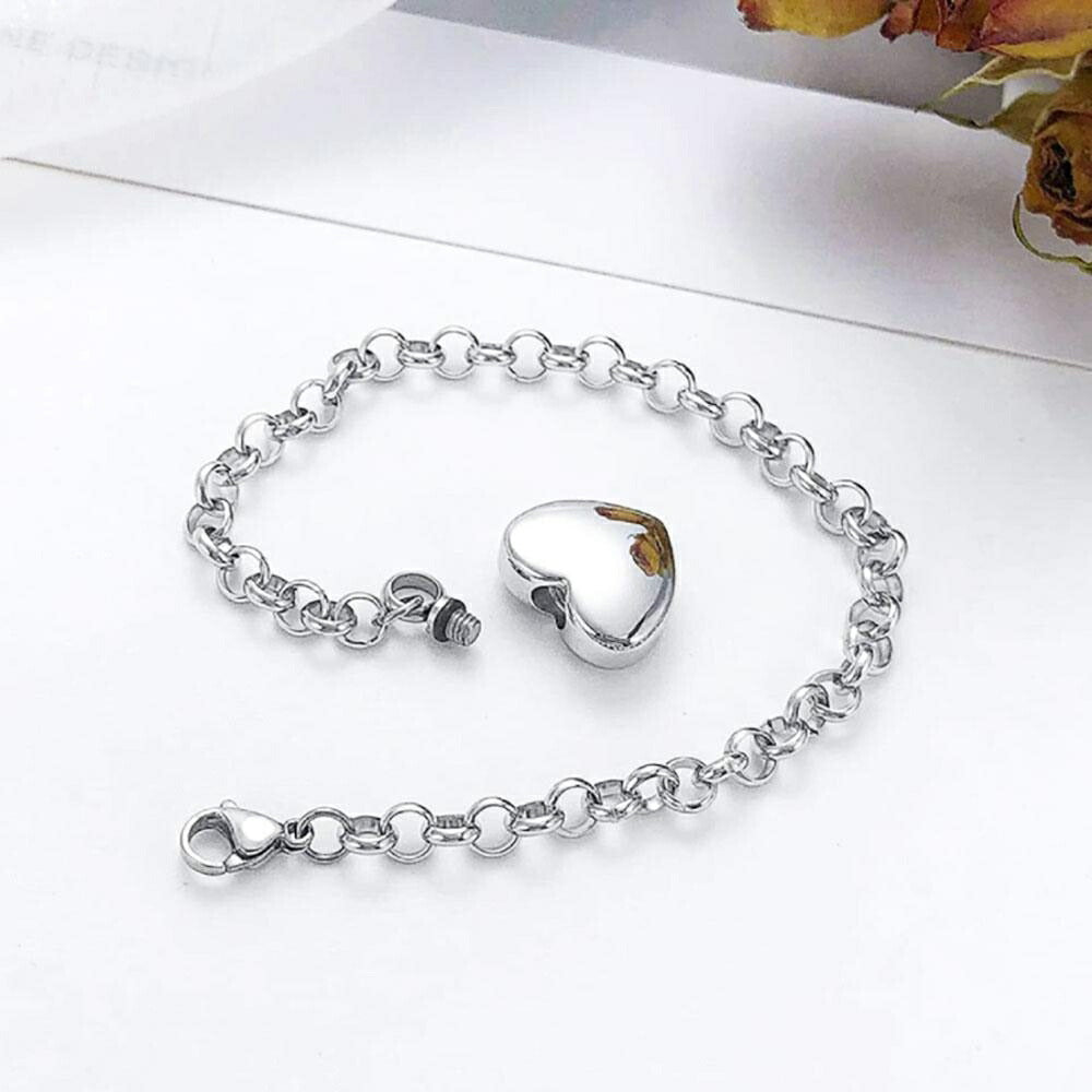 ブレスレット | シルバーハート遺骨カプセルブレスレット【ペット供養・メモリアル】