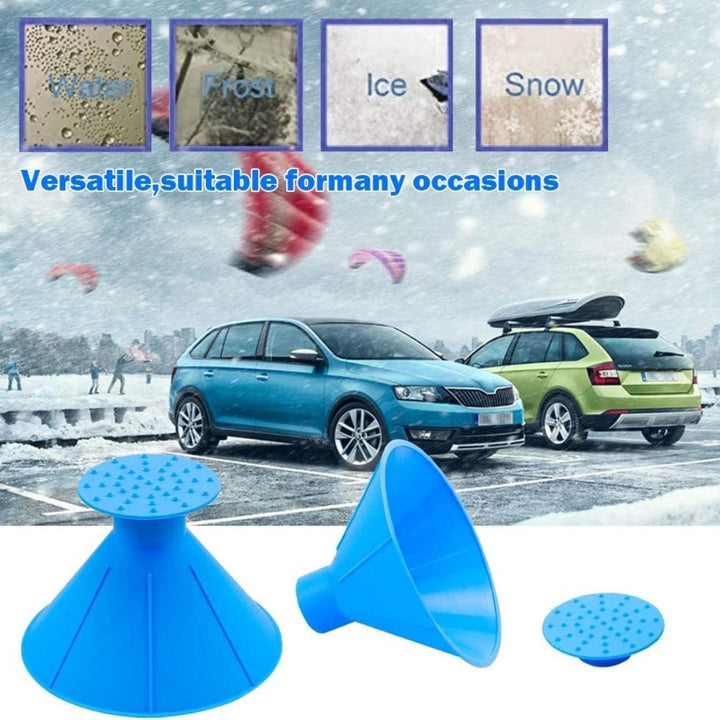 アウトドア用品 その他 | ブルー円錐形アイススクレーパー：車用柔らかい素材で傷つけない、効率的除氷・除雪