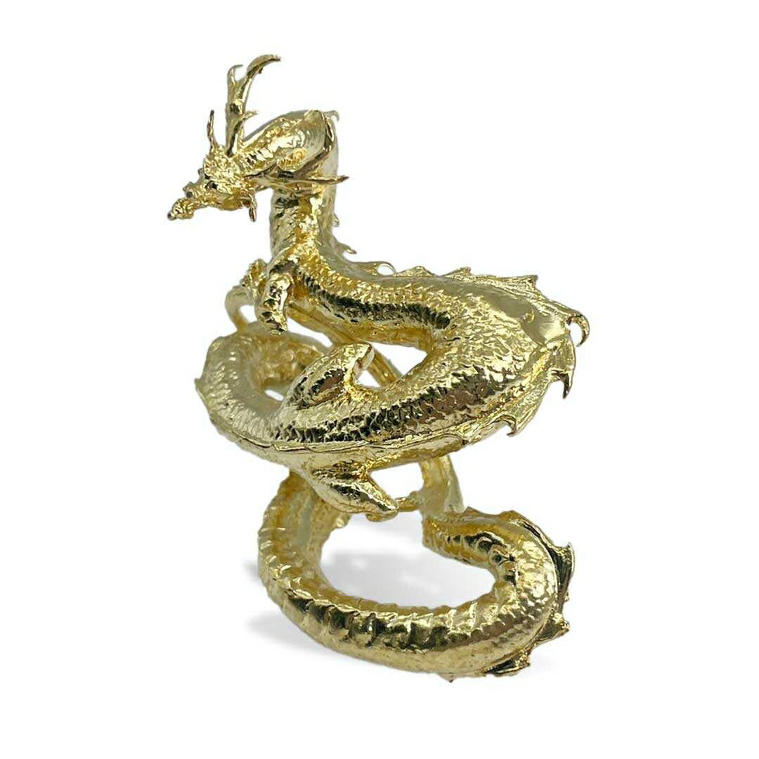 風水 インテリア | 金運風水龍 6cm 置物 - 開運祈願ゴールドドラゴン