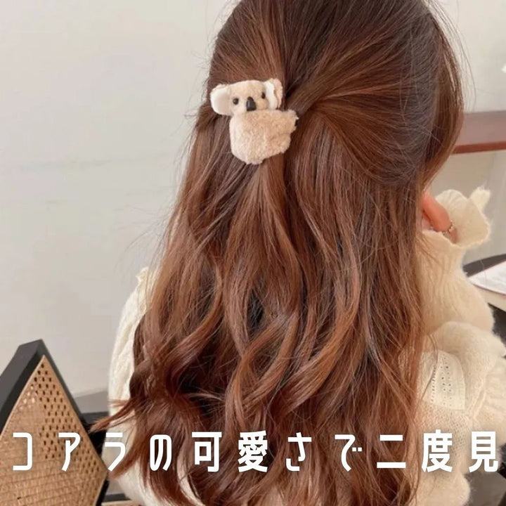 ヘアアクセサリー | コアラ抱きつきヘアクリップ | ナチュラルブラウンorグレー