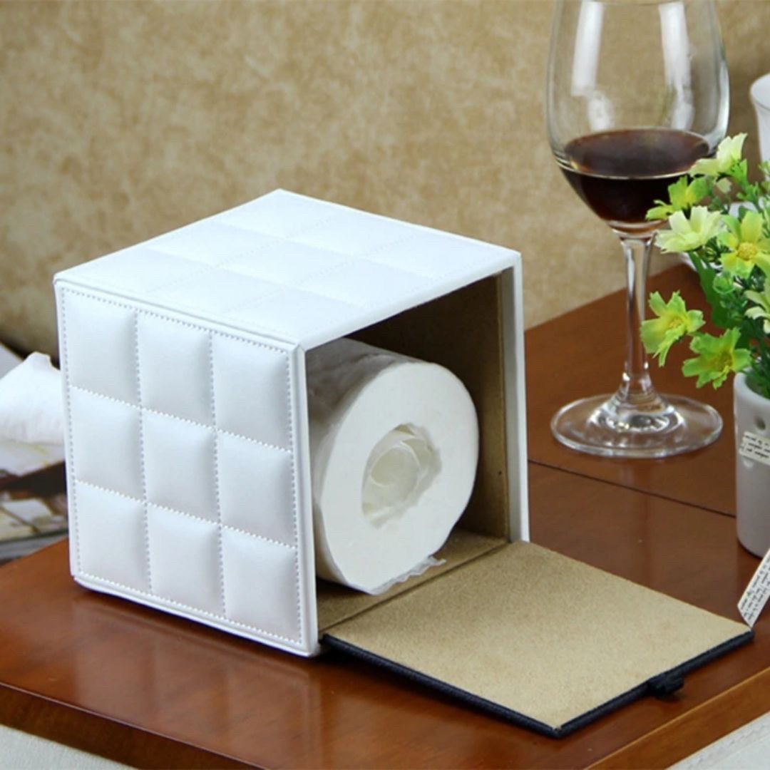 インテリア雑貨 その他 | 北欧風PUレザー・トイレットペーパーホルダー（ホワイト/ブラック）