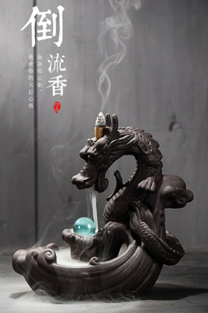 お香 | ドラゴン陶器お香スタンド - モダンインテリア香りの置物