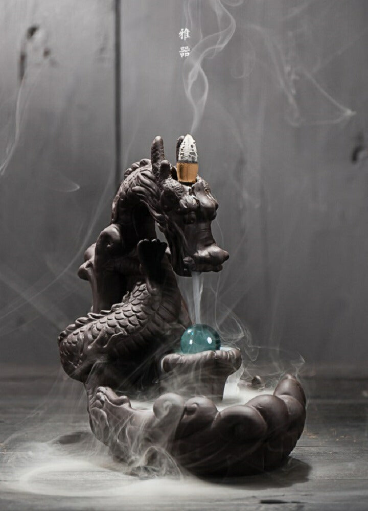 お香 | ドラゴン陶器お香スタンド - モダンインテリア香りの置物