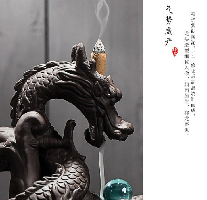 お香 | ドラゴン陶器お香スタンド - モダンインテリア香りの置物