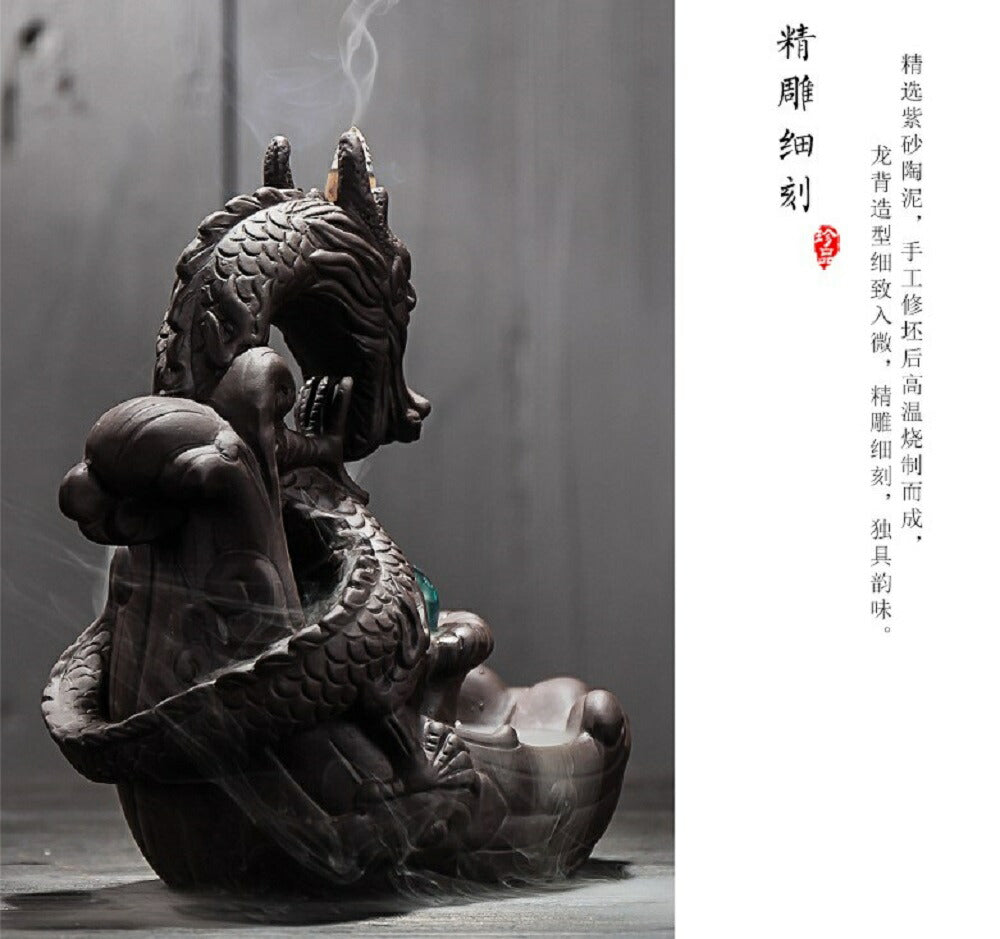 お香 | ドラゴン陶器お香スタンド - モダンインテリア香りの置物