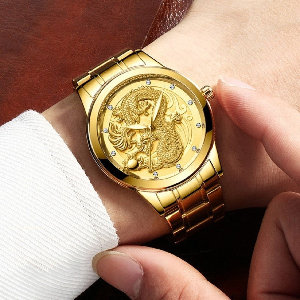 腕時計 | ゴールドドラゴン腕時計 - 開運・金運上昇デザイン