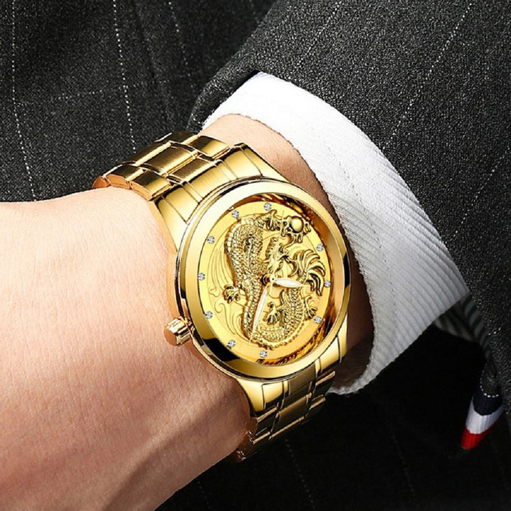 腕時計 | ゴールドドラゴン腕時計 - 開運・金運上昇デザイン