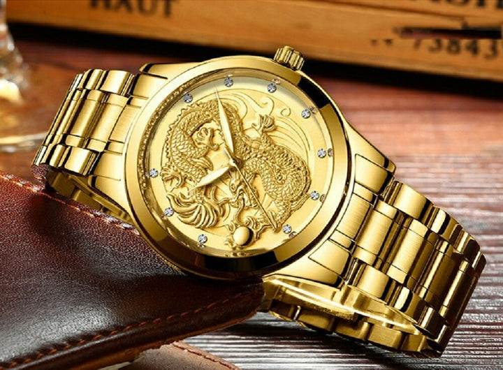 腕時計 | ゴールドドラゴン腕時計 - 開運・金運上昇デザイン