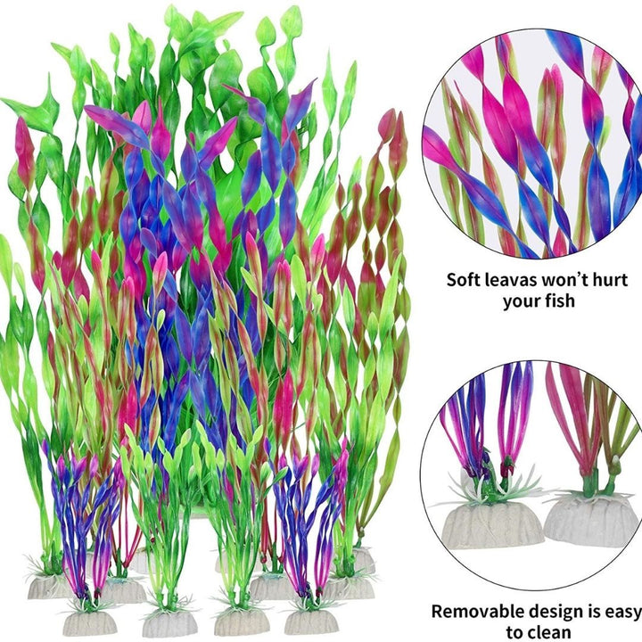 ペットグッズ | 特大サイズ海藻オブジェ10本セット - アクアリウム用インテリア