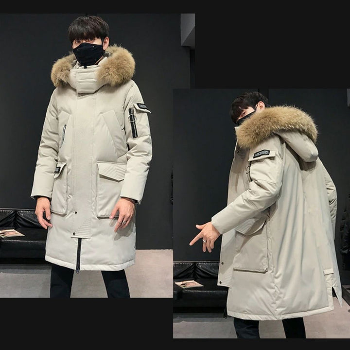 アウタージャケット 男性 | ロンドンスタイル メンズ フード＆ファー付きロングダウンコート【暖かい・シック・3カラー】