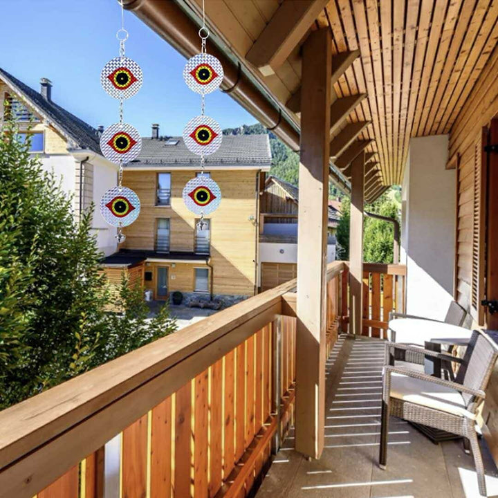 虫よけ 鳥よけ | 丸型反射板鳥よけベル2個セット - ベランダ・家庭菜園用