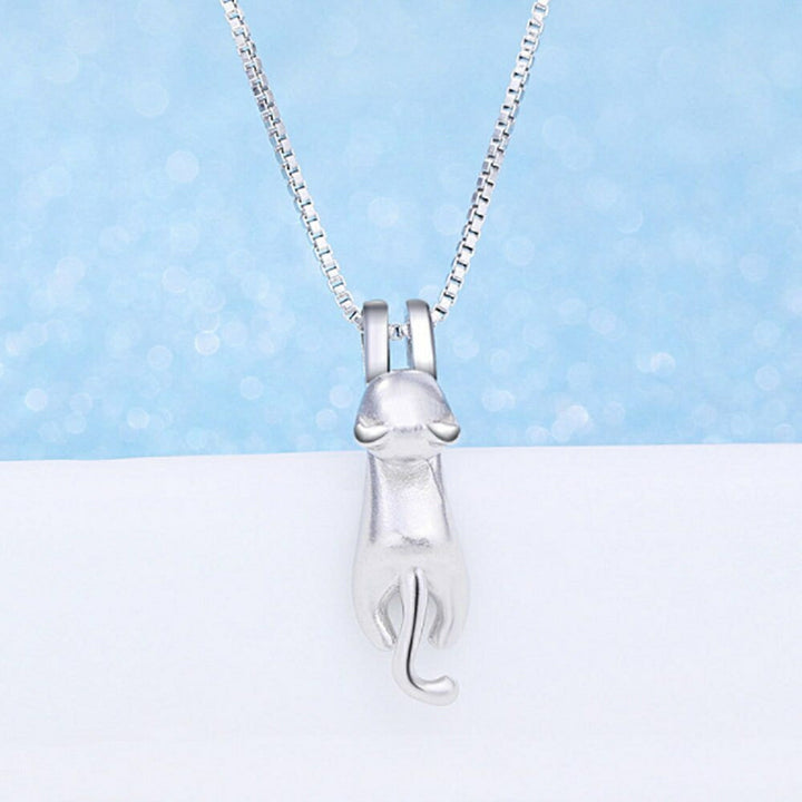 ネックレス | Silver925 ぶら下がり猫ネックレス 男女兼用