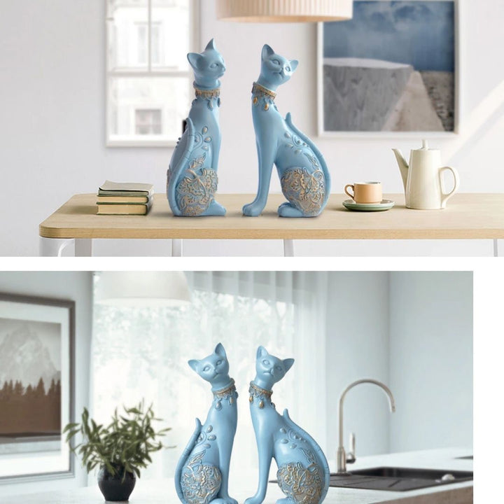 インテリア オブジェ | アラビアンキャット置物 2体セット 選べる3色