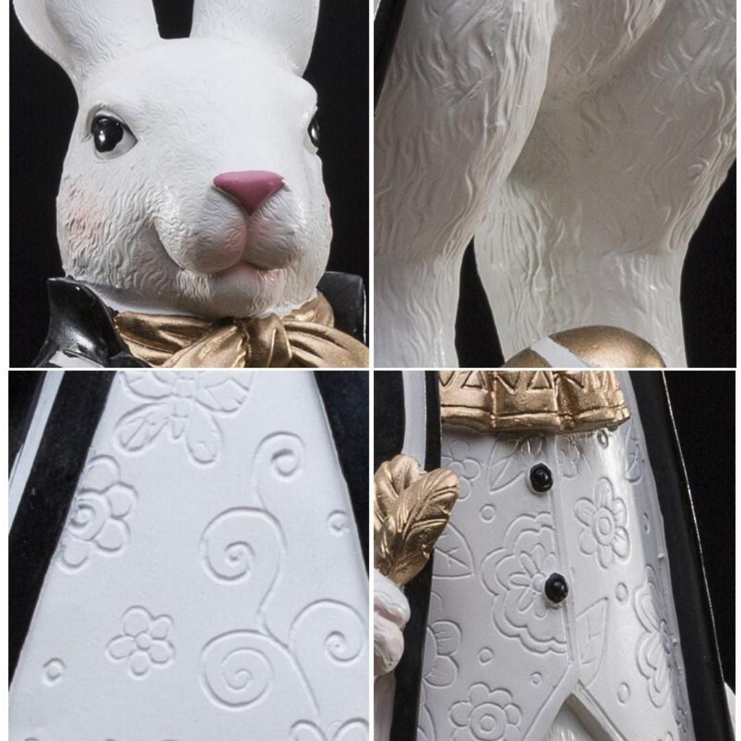 インテリア オブジェ | 紳士＆婦人ラビット自転車置物 - 干支うさぎシリーズ