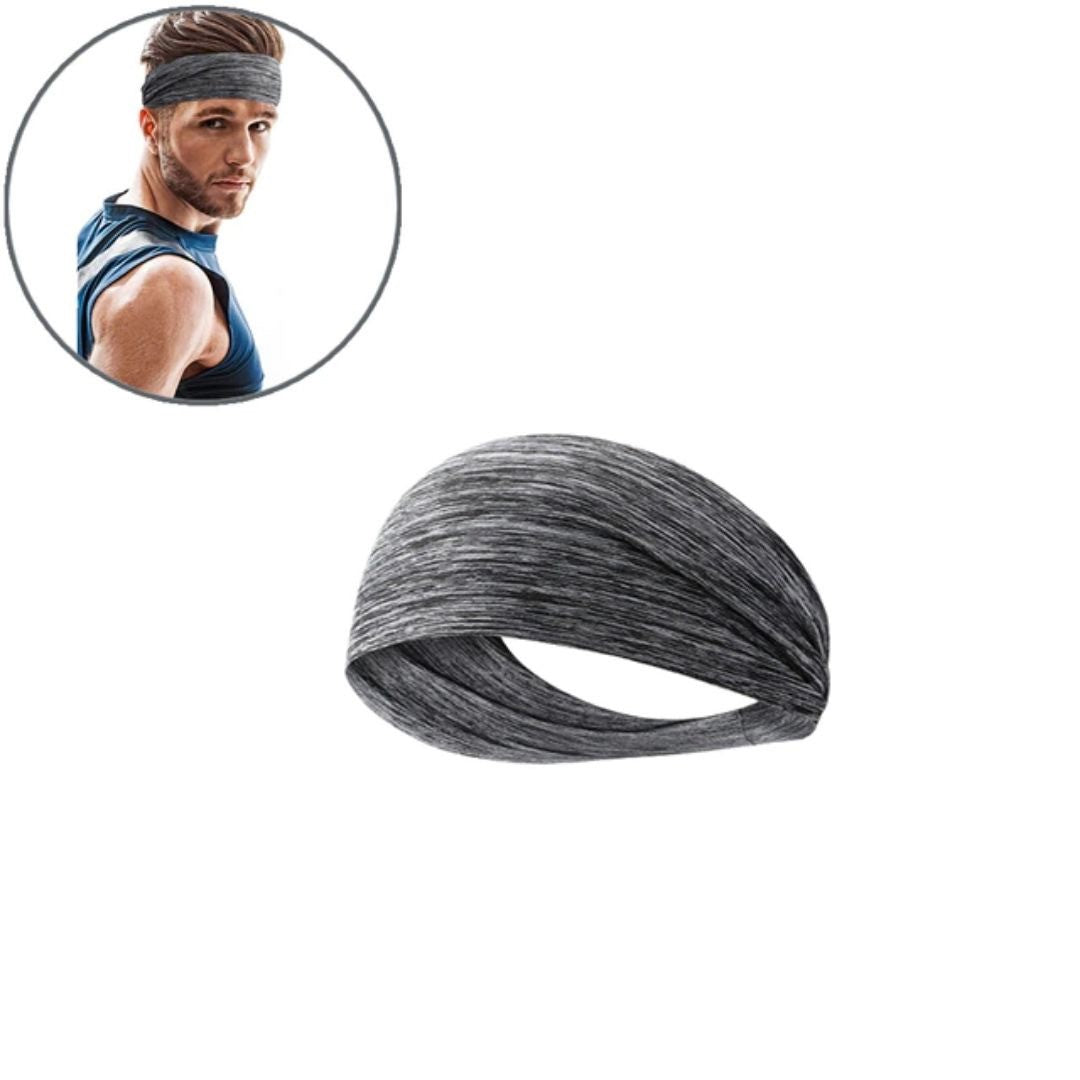 キャップ | 吸汗速乾ヘアバンド3個セット（ブラック・グレー・ライトブルー）- スポーツ/ランニング用